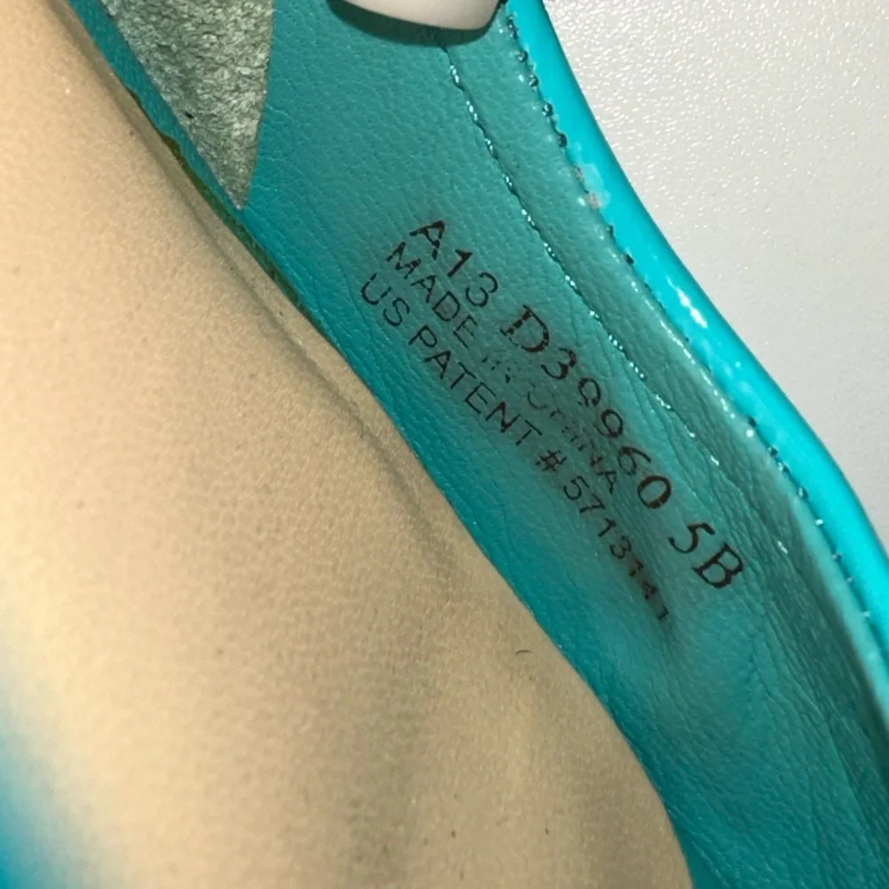 Cole Haan Turquoise Peep-Toe Wedge Flats
